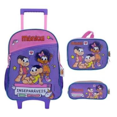 Imagem de Kit Mochila De Rodinha Turm Da Mônica + Lanch + Estojo 42482-Feminino