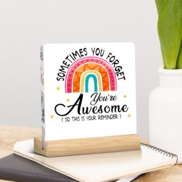 Imagem de Presentes motivacionais inspiradores para mulheres, amigas, professores, arco-íris, decoração de escritório, decoração de mesa, aniversário, Natal, formatura, placa acrílica, placa decorativa para