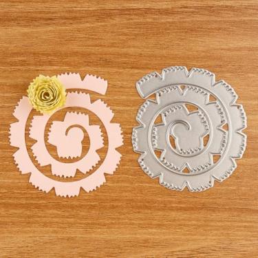 Imagem de Matrizes de corte de metal floral espiral 3D para fazer cartões, faça você mesmo, álbum de recortes, dia dos namorados, dia das mães, decoração de cartões, estêncil, moldes de molde de perfuração