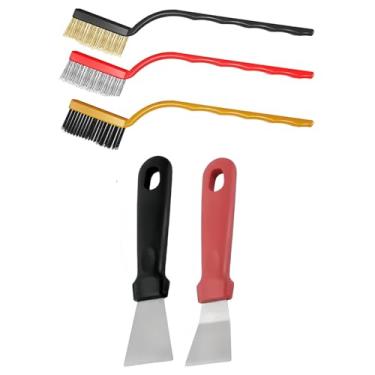 Imagem de Conjunto de escovas de limpeza de fendas, materiais de limpeza de cerdas duras para cozinha, banheiro, canto, argamassa, pia 5 peças