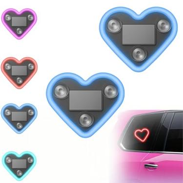 Imagem de Luz ambiente de carro LED em forma de coração movida a energia solar - 2026 novo triângulo de carro ou luz de janela traseira lâmpadas de atmosfera interior automotivo para decoração romântica e dia