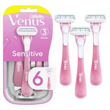 Imagem de Gillette Venus Lâminas descartáveis sensíveis para mulheres com pele sensível, 6 unidades, proporciona um barbear rente com conforto