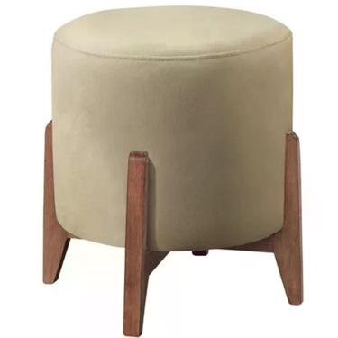 Imagem de Puf Puff Para Sala Lhor Veludo Bege Rm Bege