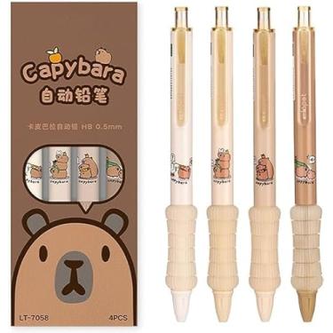 Imagem de Lapiseira Capybara Decorativa, 0,5 mm, Conjunto com 4 Peças, Design de Capivara,Resistente