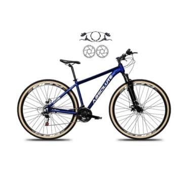 Imagem de Bicicleta Aro 29 Absolute Nero 5 24v Cabos Internos Alumínio Freios a Disco Hidraulico Garfo Suspensão com Pneu Faixa Bege (Azul, 15)
