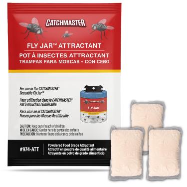 Imagem de Catchmaster Refil reutilizável para jarras para uso ao ar livre, pacote com 3, iscas à base de alimentos, apanhador de insetos e armadilha de insetos voadores, refil de atrativo natural para controle