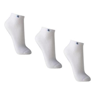 Imagem de Lupo Kit 3 Pares Meia Cano Baixo Unissex Modelo 03225, Branco, Branco,