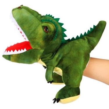 Imagem de Boneco de mão Easfan Plush Dinosaur T-Rex para crianças de 28 cm
