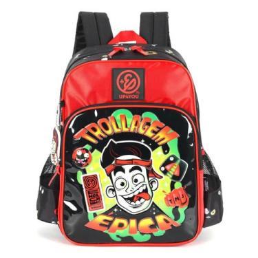 Imagem de Mochila Escolar Menino Bolsa Costa Infantil Up4you Enaldinho, Vermelho