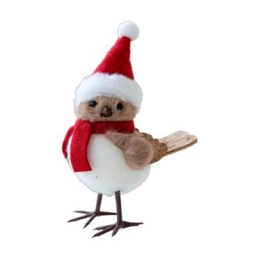 Imagem de Fenteer Decoração de mesa de Natal, estatueta de pássaro pequeno, simulado, enfeite de mesa natalino para decoração de festas de inverno em casa, Style B