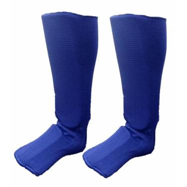 Imagem de Caneleira Elastano Kickboxing Taekwondo - Par Cor:Azul - Fight Brasil,