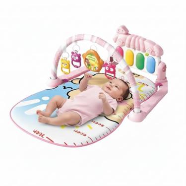 Imagem de Tapete de Atividades Musical com Piano Interativo para Bebê (3m+), Ginásio Rosa Multissensorial, Livre de BPA, Desenvolvimento Motor e Auditivo