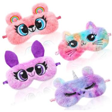 Imagem de Conjunto de máscaras de dormir: máscaras para olhos de animais de pelú