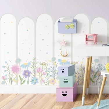 Imagem de Adesivo Decorativo Infantil Cerca Ripado Lavável 3 unid. Ideal Para Escola Quarto Sala Aula Brinquedoteca