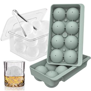 Imagem de Ice Cube Molds WIBIMEN, uísque redondo grande, 2,5 cm, 8 bolas, azul, 