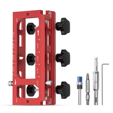 Imagem de Gabarito de dobradiça de porta, modelo de roteador de dobradiça de porta de liga de alumínio, mortiser ajustável para dobradiças de porta de 6,3 cm a 12,7 cm, raio de 1/10.2 cm, raio de 5/20.3 cm e