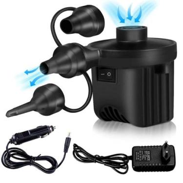 Imagem de Inflador Bomba De Ar Elétrica Colchão Inflável Bivolt 12V 3 Bicos GT17