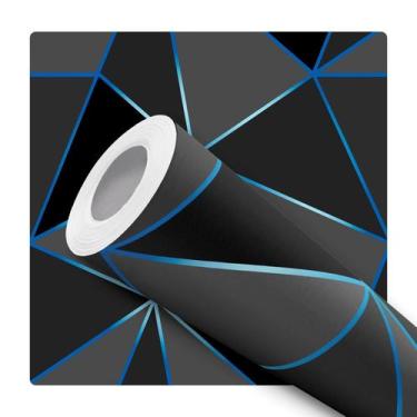 Imagem de Papel De Parede Adesivo Lavável Linhas Abstratas Geométrico Triângulos