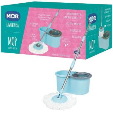 Imagem de Esfregao Vassoura Mop Balde Limpeza Prática Pocket Giratório 13 Litros