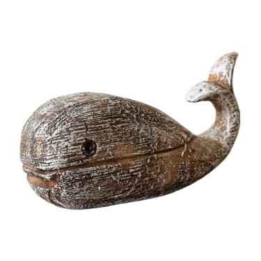 Imagem de Wswqop Estatueta de Baleia para Decoração de Mesa, Tema Praia/, Peça Decorativa, Estátua para Casa, Decoração de Barco, Sala de Estar, Quarto, 13x4x7cm