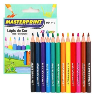 Imagem de LÁPIS D COR MINI RESINA MP710 PCT C/6 CX C/12 Cores Masterp - Masterpr