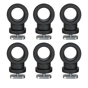 Imagem de EDSRDPLT Pacote com 6 ilhós de amarração de nylon reforçado para trilho de caiaque com parafuso em T, prende cordas elásticas de até 1,5 cm, pontos de ancoragem à prova de arranhões e resistentes à