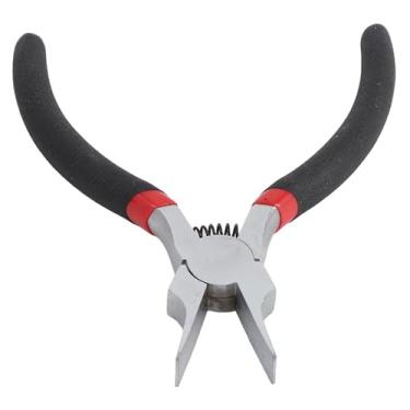 Imagem de Diydeg Alicate de bico chato de 13,5 cm, com maxilas lisas, cabo fino e antiderrapante, para fabrico de joias, fabricado com liga de níquel-ferro, ideal para dobrar chapas metálicas