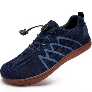 Imagem de WateLves Wide Water Shoes Tênis masculino feminino minimalista para caminhada, praia, casual, sola zero drop, Azul marinho/chiclete, 7 Wide Women/5.5 Wide Men