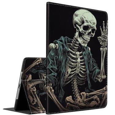 Imagem de Capa para iPad Mini 7 (A17 Pro) 2024/Mini 6 21.1 cm, Capa para iPad Mini 7º/6º, Suporte Inteligente Multi-Angular Auto Sleep/Wake , Esqueleto de Caveira Engraçado
