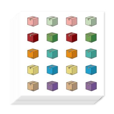 Imagem de AHANDMAKER 400 peças de adesivos autoadesivos autoadesivos adesivos de caixas de envio coloridas para agenda, calendário, scrapbook, artesanato, artes, saco de presente, selo, tema de decoração de