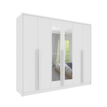 Imagem de Roupeiro Realeza Com Espelho 6 Portas Tcil neve