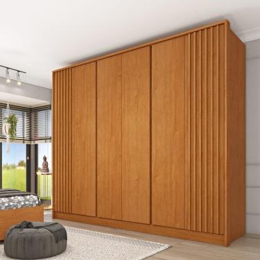 Imagem de Roupeiro Barcelona Ripado 6 Portas Tcil Cinamomo