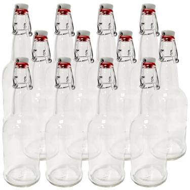 Imagem de Home Brew Ohio Garrafas de cerveja T5-0DR0-Q601 EZ Cap, 473 ml, transparente (pacote com 12)