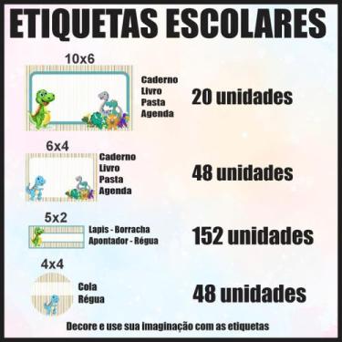 Imagem de Etiqueta Adesiva Escolar em Vinil Tema Personagem Diversos - Dekal Dec