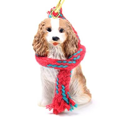 Imagem de 1 enfeite de cachorro miniatura Cavalier King Charles Spaniel – Marrom e W