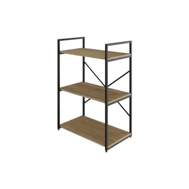Imagem de Estante C/03 Prateleiras 84x60x33cm Yon Vermont Oak/est.preta Vermont Oak/est.preta