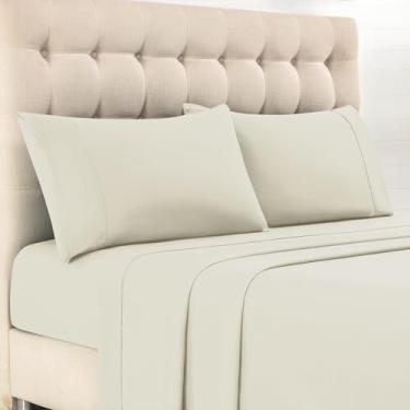 Imagem de Camtalux Jogo de cama King – 4 peças de lençóis de microfibra macia, respirável, bolso profundo, hotel luxuoso refrescante e sem rugas, certificado Oeko-Tex, lavável na máquina - creme
