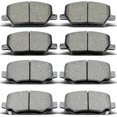 Imagem de DYZJKWJW D1811 D1809 Conjunto de pastilhas de freio de cerâmica dianteiras traseiras adequadas para Fiat 500X 2016-2018, para Jeep Compass 2016-2020, para Jeep Renegade 2015-2019 (8 peças)