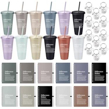 Imagem de Teenyyou 36 peças de presentes para fazer diferenças a granel, presentes de agradecimento de funcionários de Natal a granel, copos de 680 g com cadernos espirais e chaveiros para colega de trabalho