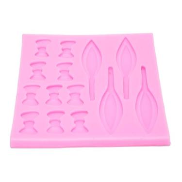 Imagem de Molde de fondant de silicone coelho orelha padrão bandeja de fondant de silicone reutilizável para decoração de bolo cozimento artesanato