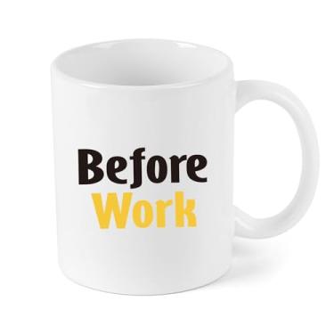 Imagem de Caneca de café Boss Before Work - Presente de escritório de 325 ml para empregador, diretor, promoção, novo emprego
