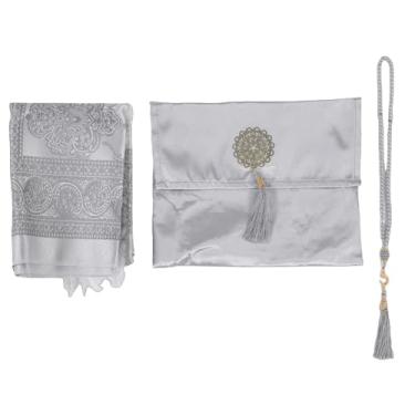 Imagem de Pssopp Tapete de Oração Portátil, Conjunto Requintado de Tapete de Oração Com Borla Bordada Com Bolsa de Adoração para Crianças, Homens e Mulheres, Meditação