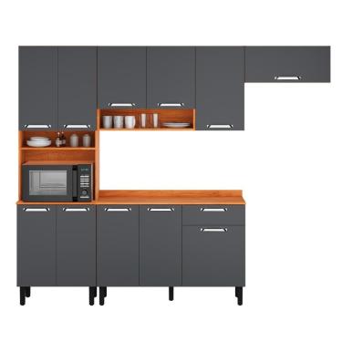 Imagem de Armário de Cozinha Completa 254cm Vegas Grafite Madeira Itatiaia