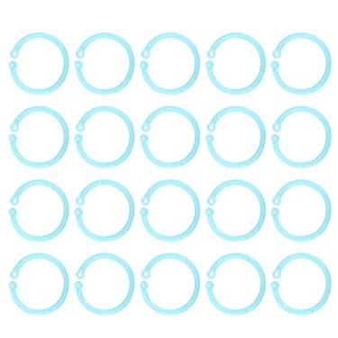 Imagem de Anel de pasta de plástico folha solta único anel flexível organizador durável para armazenamento de arquivo escolar de escritório chaveiro álbum de fotos 30mm de diâmetro 20 peças (Verde)