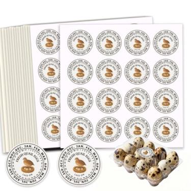 Imagem de GOMAKERER 320 etiquetas de caixa de ovos de codorna, adesivos redondos de 5 cm de manuseio de ovos de codorna à prova d'água adesivo de PET de codorna para embalagem de ovos de codorna para caixa