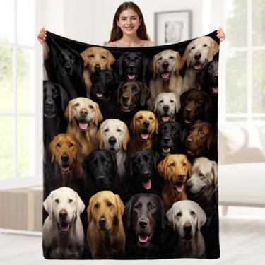 Imagem de Cobertor de presente Labrador Retriever para amantes de cães, cobertor de cachorro labrador, cobertores fofos de presentes de animais para meninos e meninas para aniversário, Natal, decoração de