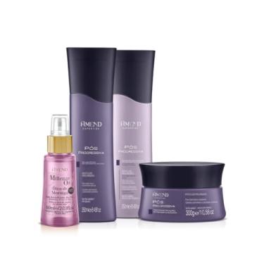 Imagem de Amend Expertise Pós Progressiva Shampoo 250ml + Condicionador 250ml + Mascara 300ml + Millenar Oil Moringa 60ml