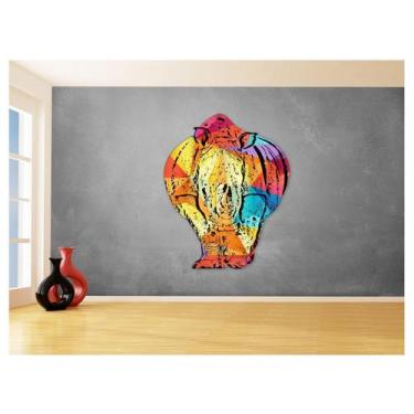 Imagem de Papel De Parede 3D Animais Pop Art Rinoceronte 3,5M Pxa516 - Você Deco