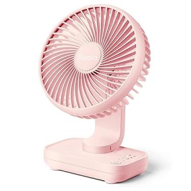 Imagem de Ventilador de mesa USB, ventilador de mesa recarregável de 4000 Mah, mini ventilador portátil de 4 velocidades, com forte fluxo de ar, operação silenciosa, exibição de eletricidade, fácil de desmontar