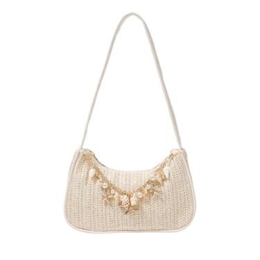Imagem de Bolsa feminina Seashell Underarm Shoulder Bags Zipper Single Strap, Bege, one_size
